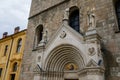 Tepla, Czech Republic, 7 August 2021: Premonstratensian Abbey and monastery, Romanesque church of the Annunciation with towers,