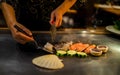 teppan show in Japan restorant Royalty Free Stock Photo