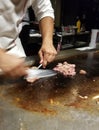 Steak cooked teppanyaki style