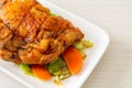 Teppanyaki chicken steak with cabbage and carrot