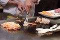 Teppanyaki japanese cuisine sauteed seafood