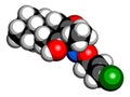 Tepraloxydim herbicide molecule. 3D rendering Royalty Free Stock Photo