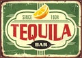 Tequila bar vintage tin sign