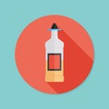 Tequila bottle. Flat icon with long shadow. EPS10