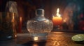 tequila bottle light particles generative AI