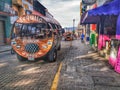 Tequila bus in a street, Jalisco. Mexico