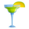 Tequila cocktail icon, cartoon style