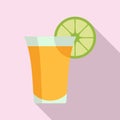 Tequila cocktail icon, flat style