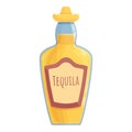 Tequila drink bottle icon cartoon vector. Shot glass Royalty Free Stock Photo