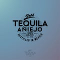 Tequila emblem. Blue Agave Tequila logo. Vintage letters and agave plants.