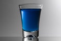 Glass cup for blue tequila Royalty Free Stock Photo