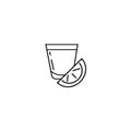 Tequila glass vector icon, event