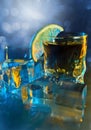 Tequila , lime and ice. Royalty Free Stock Photo