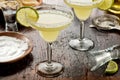 Tequila and Lime Margaritas Royalty Free Stock Photo