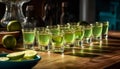 Tequila shot, lime garnish, bar, celebration, Mexican culture, party generated by AI Royalty Free Stock Photo