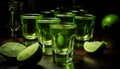 Tequila shot, lime garnish, cocktail glass, bar celebration, Mexican culture generated by AI Royalty Free Stock Photo