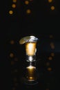 Tequila shot with lime . Selective focus Royalty Free Stock Photo