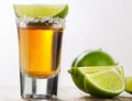 Tequila shot with lime Royalty Free Stock Photo