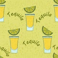 Tequila shot seamless pattern