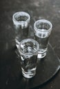 Tequila shots on the dark rustic background Royalty Free Stock Photo