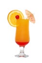 Tequila sunrise with an umbrella Royalty Free Stock Photo