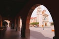 Arches and church in Tequisquiapan queretaro, mexico IX