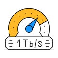 terabyte internet speed future technology icon color illustration Royalty Free Stock Photo
