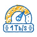 terabyte internet speed future technology icon doodle illustration Royalty Free Stock Photo
