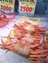 Fresh king crab in Teradomari fish market