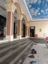 Teras of mosque with blue Sky cloud