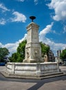 Terazije fountain in city center of Belgrade, Serbia. Sunny day, blue sky. Royalty Free Stock Photo