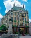 Terazije fountain and Moskva hotel in city center of Belgrade, Serbia