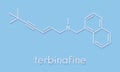 Terbinafine antifungal drug molecule. Skeletal formula.