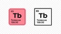 Terbium, chemical element of the periodic table vector Royalty Free Stock Photo