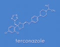 Terconazole antifungal drug molecule. Skeletal formula. Royalty Free Stock Photo