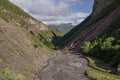 Terek river in Thurso mountain valley. Mtskheta-Mtianeti Region, Georgia Royalty Free Stock Photo