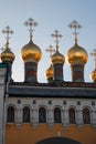 Terem churches of Moscow Kremlin. Color photo. Royalty Free Stock Photo