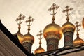 Terem churches of Moscow Kremlin. Color photo. Royalty Free Stock Photo