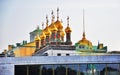 Terem churches of Moscow Kremlin in summer. Color photo