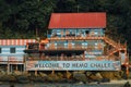 Terengganu, Malaysia - March 16, 2023 Wooden building chalet by the beach in Perhentian Island