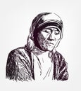 Teresa mother vector illustration sketch portrait