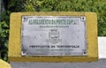 City Hall sign indicating the widening of the Comary Bridge in Teresopolis