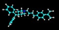 Terfenadine molecular structure isolated on black