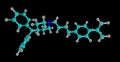 Terfenadine molecular structure isolated on black