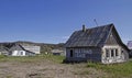 The abandoned house in village of Teriberka Royalty Free Stock Photo