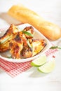 Teriyaki chicken wings. Baked chicken with fresh rosemary. Royalty Free Stock Photo