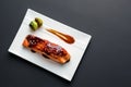 Teriyaki salmon from above.