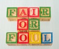 The term fair or foul visually displayed