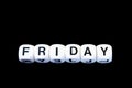 The term Friday on a black background