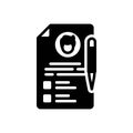 Black solid icon for Term, bet and document Royalty Free Stock Photo